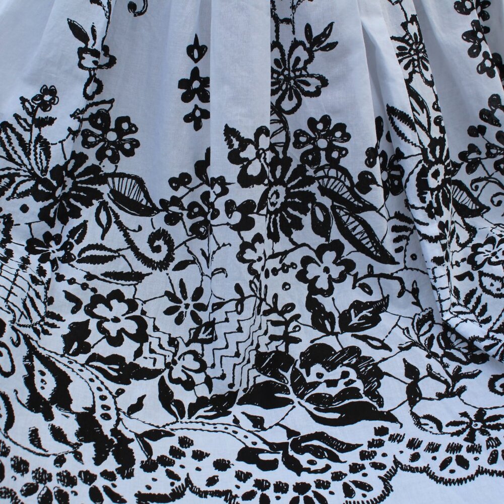 Summer SUNDRESS Party Business Classy Comfy Cotton Black - White Floral Pockets! - Picture 3 of 8